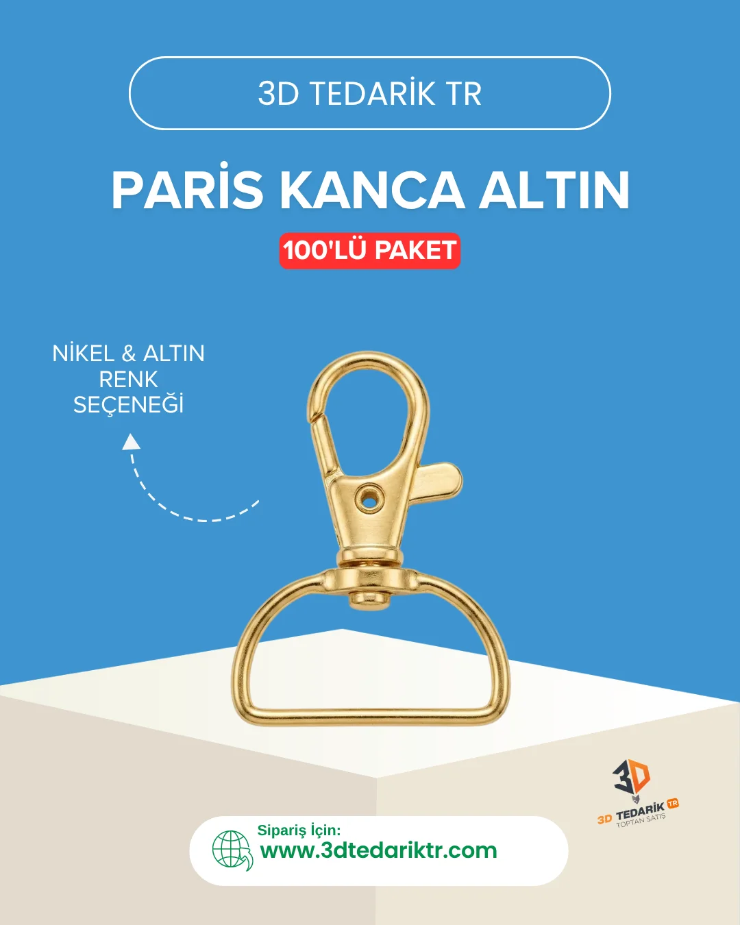 30mm Paris Kanca Anahtarlık 100lü Paket