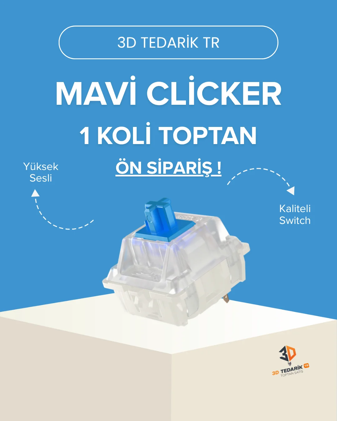 MAVİ CLİCKER 1 KOLİ (10.000) ADET ÖN SİPARİŞ TOPTAN!